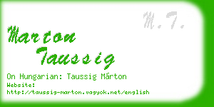 marton taussig business card